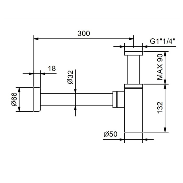 Сифон для раковины Fantini Nostromo 91 P5 9234 черный