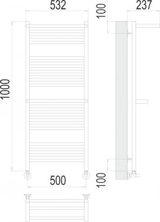 Аврора c 2-мя/п П20 500х1000 Полотенцесушитель TERMINUS