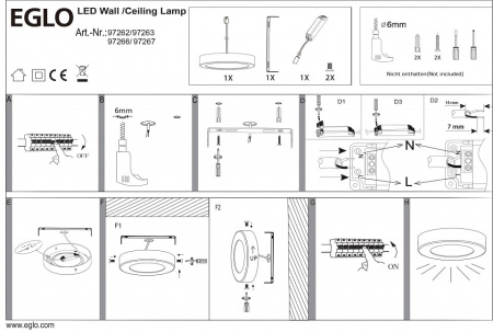 Накладной светильник Eglo Fueva 1 97266