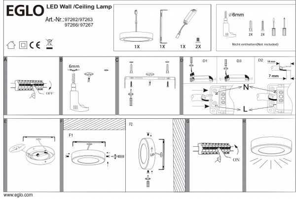 Накладной светильник Eglo Fueva 1 97263