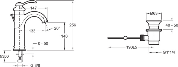Смеситель для раковины Jacob Delafon FAIRFAX E72091-CP