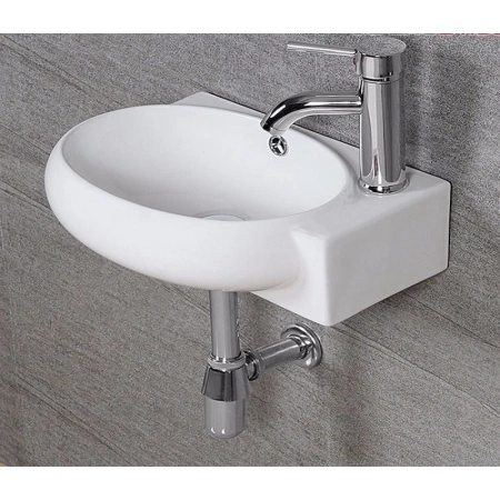 Раковина CeramaLux 9100L 43x29 см L, подвесная, белый