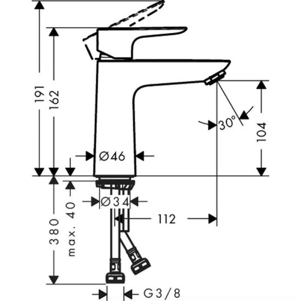 Смеситель для раковины hansgrohe Talis E 71712990 золото