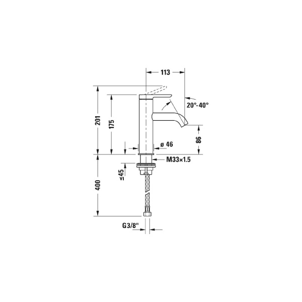 Смеситель для раковины Duravit С.1 C11020002010