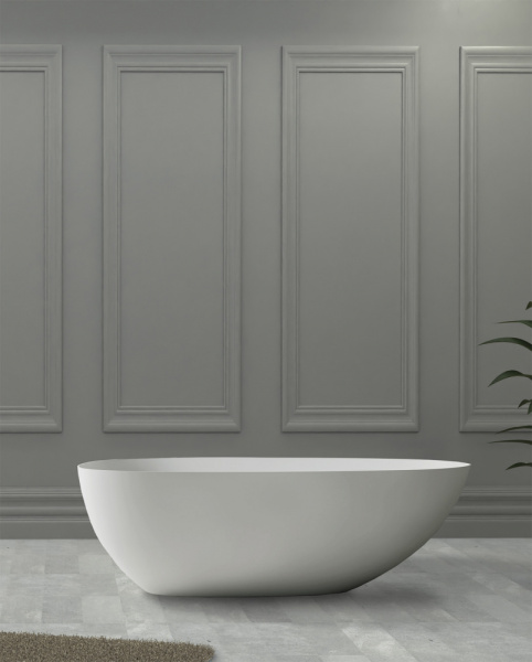 Ванна из искусственного камня Abber Stein 170x80 AS9611-1.7 белый матовый