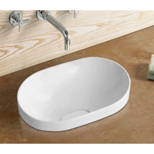 Раковина CeramaLux 5006B 59x40 см, встраиваемая сверху, белый