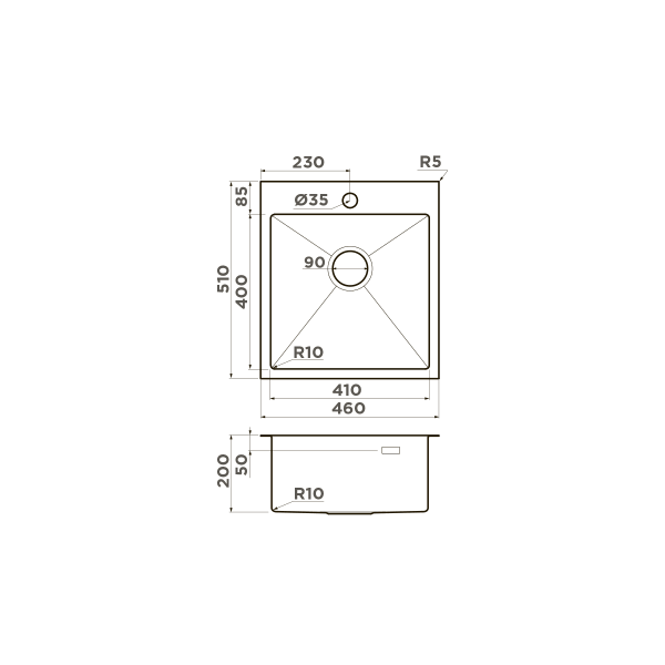 Кухонная мойка Omoikiri Akisame 46-LG нержавеющая сталь/светлое золото 4973081