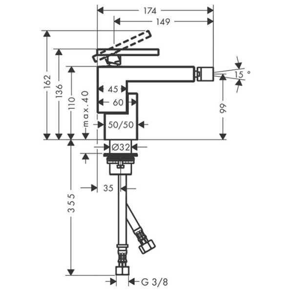 Смеситель для биде Axor Edge 46211000