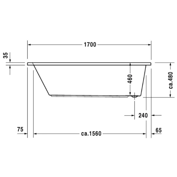 Акриловая ванна 170x70 см Duravit Daro 700141000000000
