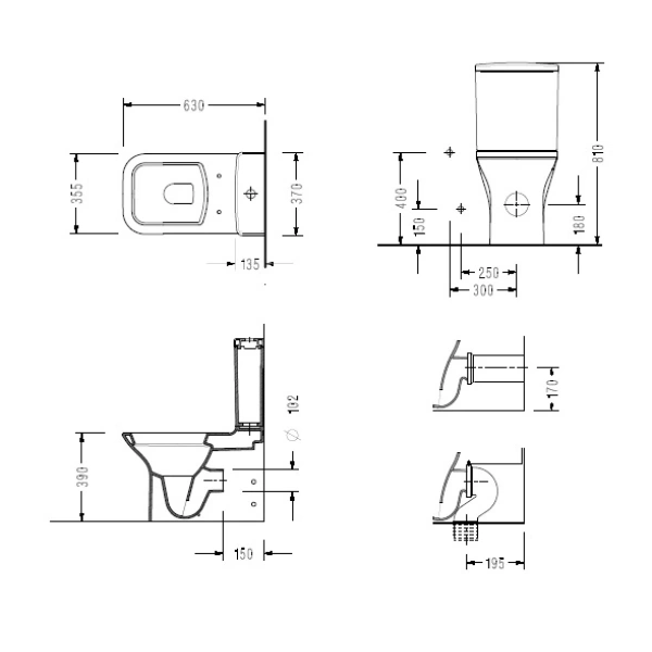 Унитаз-компакт Serel Nita NT12 с сиденьем микролифт, белый
