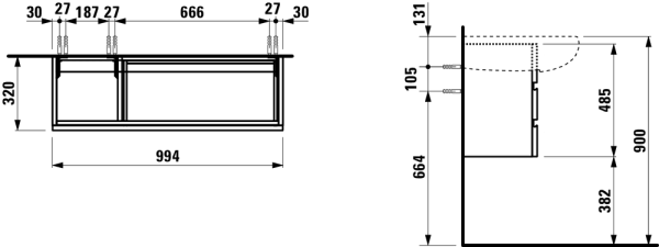 Тумба под раковину Laufen Alessi 4.2436.0.097.631.1 белая