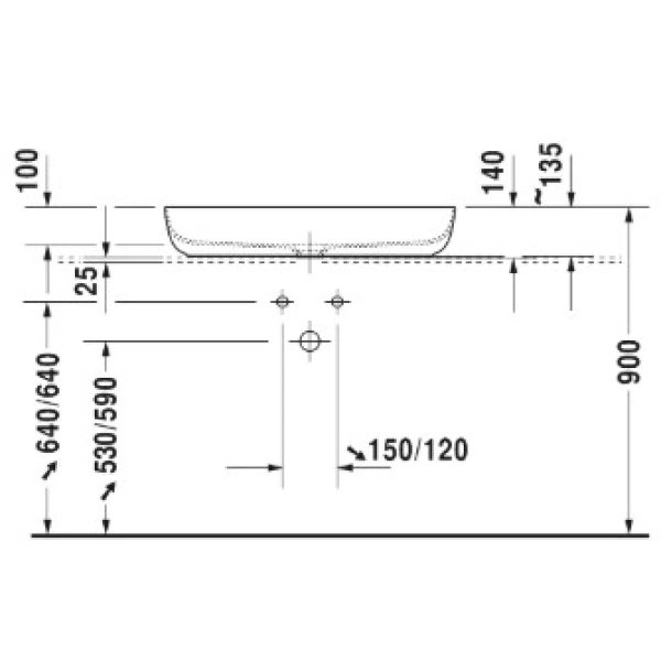 Раковина 80x40 см Duravit Luv 0379800000