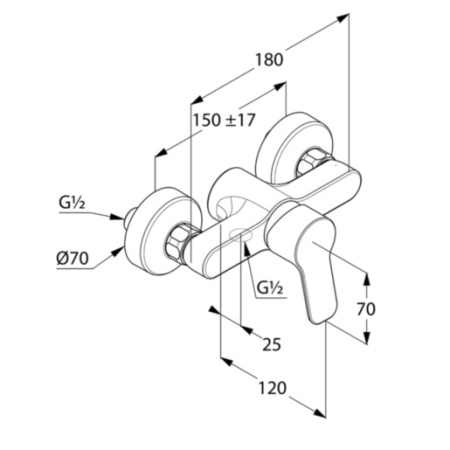 Смеситель для душа Kludi PURE&EASY 378410565 хром
