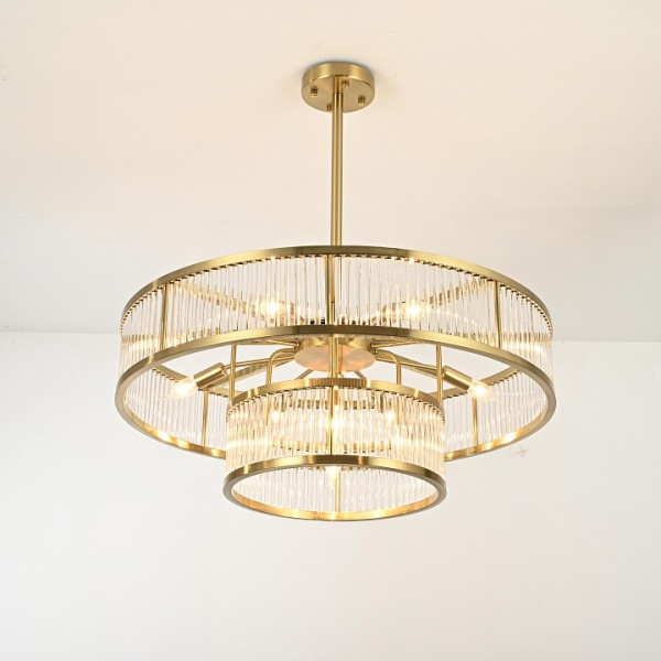 Люстра на штанге Imperiumloft RH Marais Round Chandelier D80 40,2668