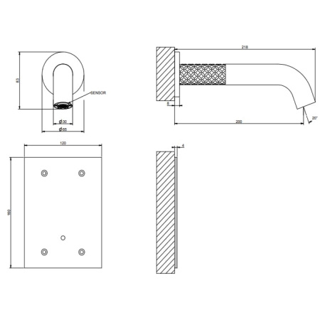 Смеситель для раковины Gessi 316 54115#239 матовая сталь