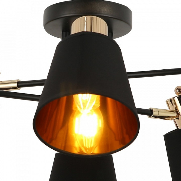 Люстра на штанге ILLUMICO Abelie IL6116-6COU-79 BK GD Abelie