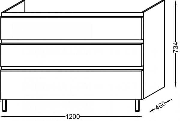 Тумба под раковину 120 см Jacob Delafon Vox EB2041-RA-G80 светло-коричневый