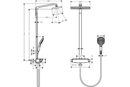 Душевая стойка hansgrohe Raindance Select Showerpipe 27112000