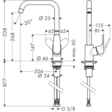 Смеситель для кухни hansgrohe Focus 260 31820670