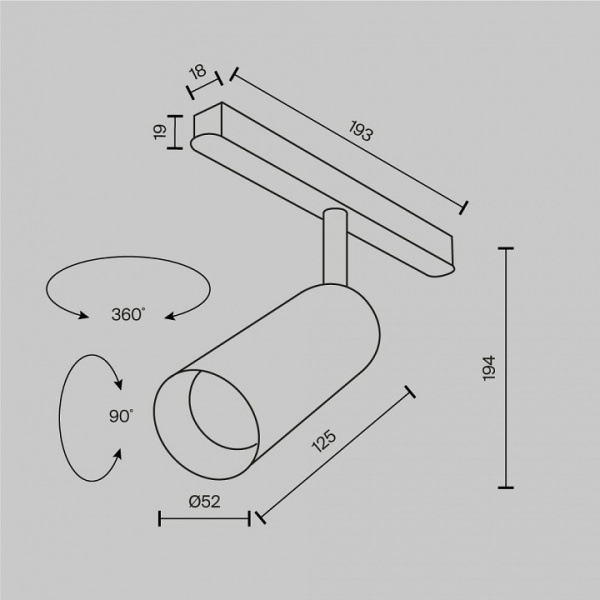 Светильник на штанге Maytoni Technical Фокус TR032-2-12W4K-M-BW