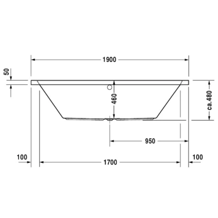 Акриловая ванна 190x90 см Duravit Vero 700136000000000