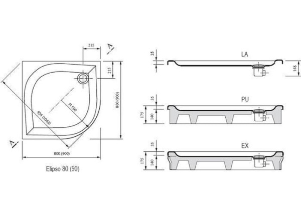 Душевой поддон Ravak Elipso La A224401210