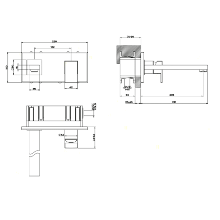 Смеситель для раковины Gessi Rettangolo 44836#031