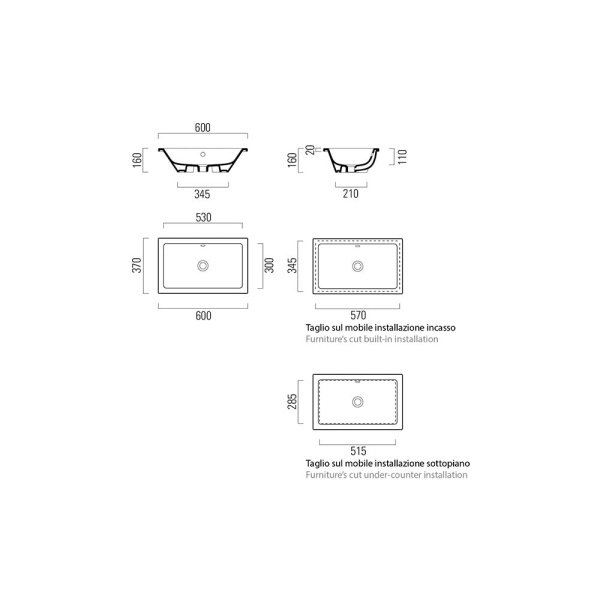 Раковина GSI Kube X 60 895311