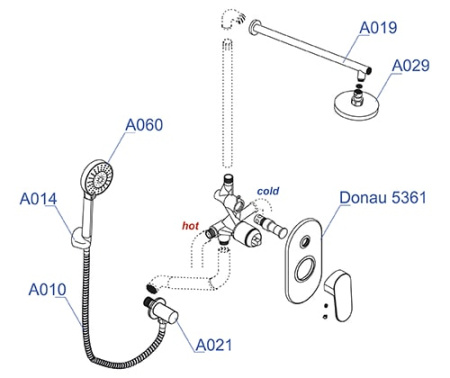 Душевой комплект WasserKRAFT A14029 хром