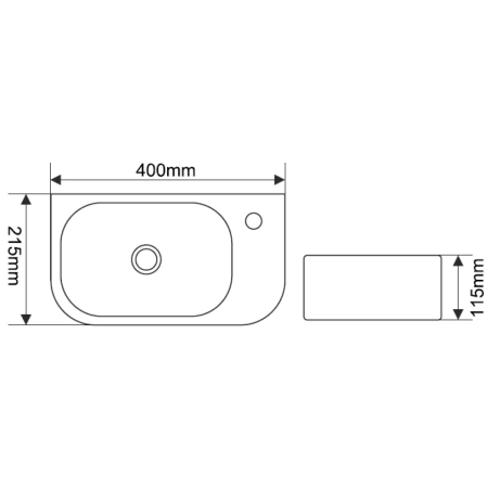 Раковина 40x21,5 см Melana 78204L-805