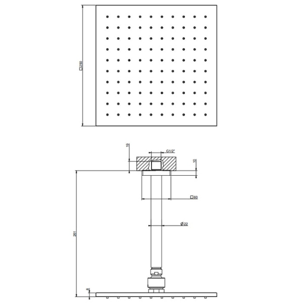 Верхний душ Gessi Rilievo 59155#031