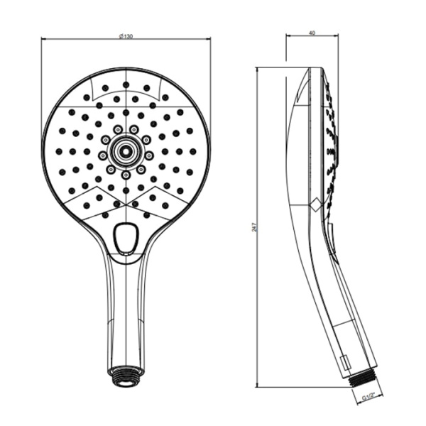 Душевая лейка Gessi Origini 47351#299 черный