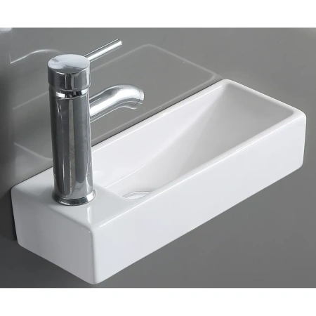 Раковина CeramaLux 9048FR 38x14,5 см R, рукомойник, белый