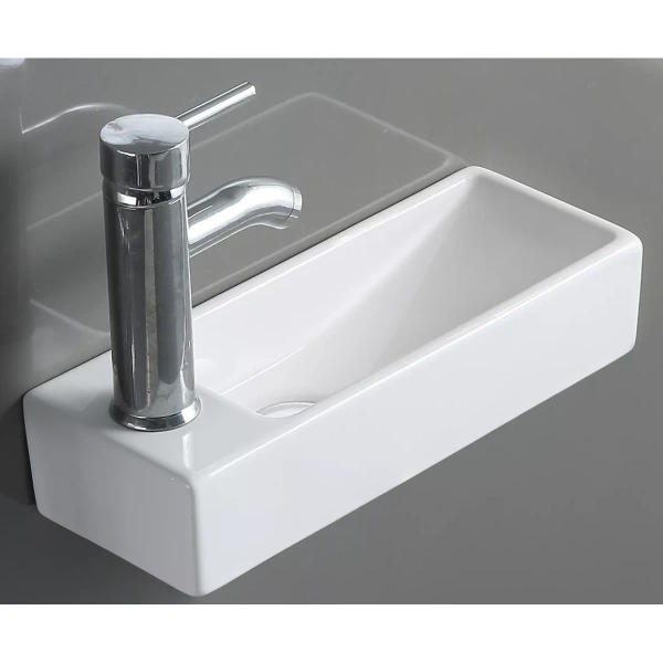 Раковина CeramaLux 9048FR 38x14,5 см R, рукомойник, белый
