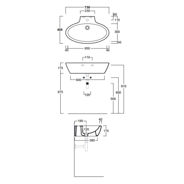 Раковина Simas Lft Spazio 73 LFT34bi*1