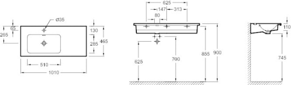 Раковина Jacob Delafon Vox EXAC112-00