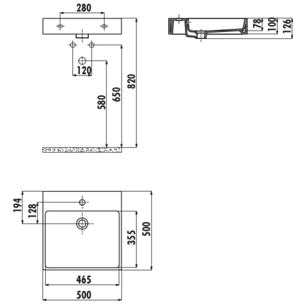 Раковина 50x50 см Creavit Net NX255-00CB00E-0000