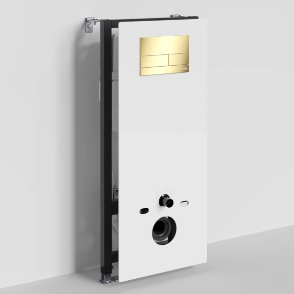 Инсталляция для унитаза WasserKRAFT Abens 20 20TLT.010.ME.WH.PG04 с кнопкой смыва, золотой