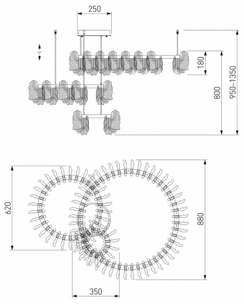 Подвесной светильник Bogate's Farfalla 90374/3