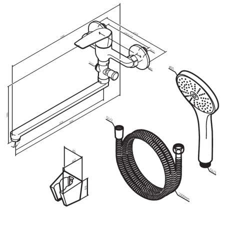 Смеситель для ванны AM.PM Gem F90A90100 с ручным душем