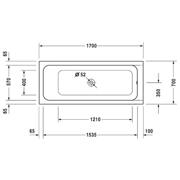 Акриловая ванна 170x70 см Duravit D-Code 700097000000000