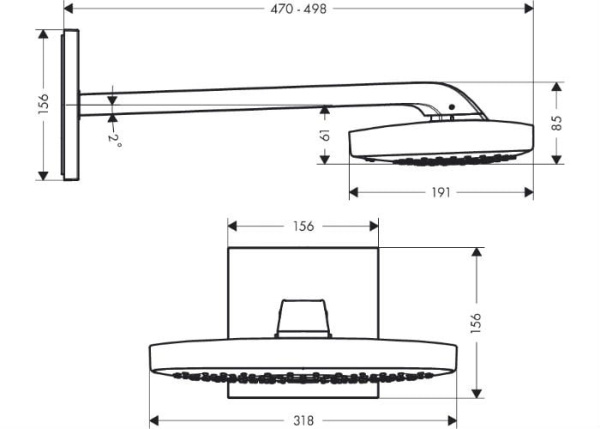 Верхний душ hansgrohe Raindance Select E 26468000