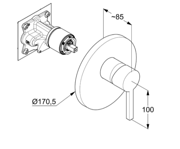 Смеситель для душа Kludi Nova Fonte Puristic 206555315 белый матовый