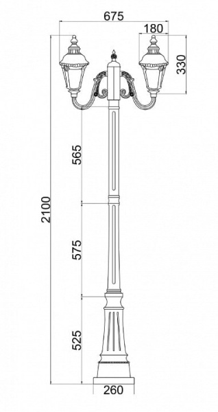 Фонарный столб Maytoni Goiri O028FL-03BZ