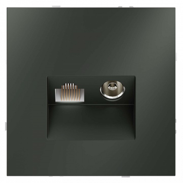ТВ-розетка и розетка Ethernet RJ-45 без рамки Voltum S70 VLS060706