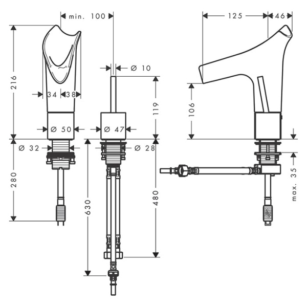 Смеситель для раковины Axor Starck V 12115000