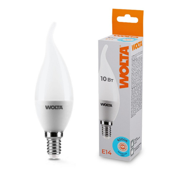 Лампа светодиодная Wolta E14 10Вт 6500K 25WCD10E14