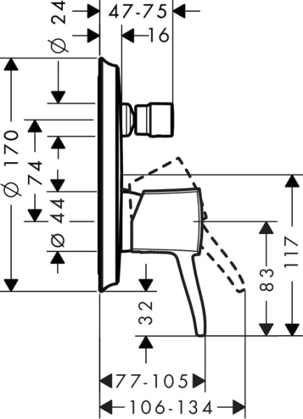 Смеситель для ванны hansgrohe Metropol Classic 31345000