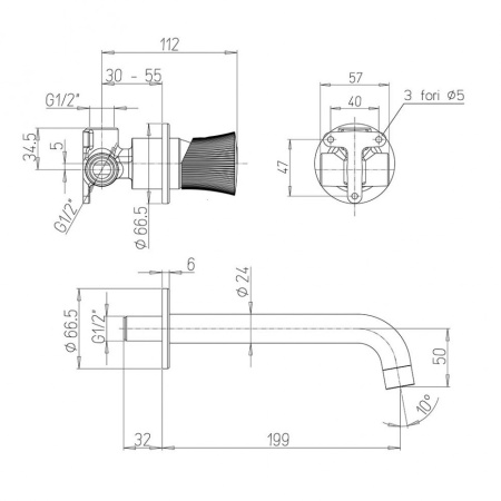 Смеситель для раковины Paini Domus 18CR208PZ