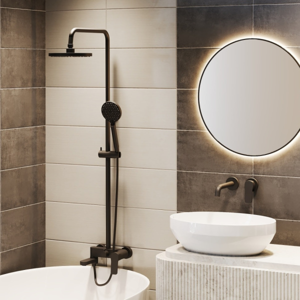 Душевая стойка Paini Viva Style P4YO687D250F3D110 черная матовая